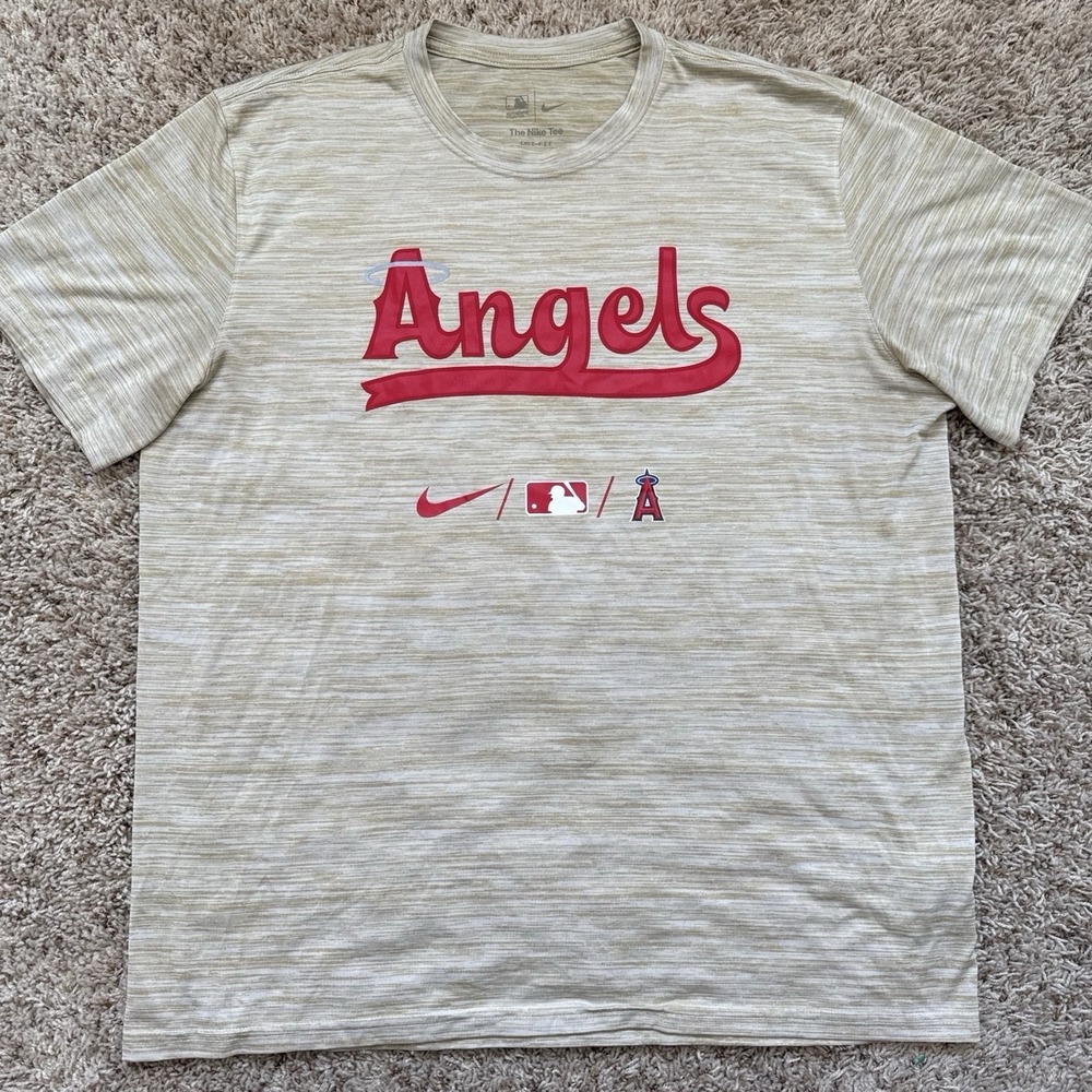 Nike Los Angeles Angels City Connect Dri-FIT Velocity T-Shirt Cream Men's XL MLB